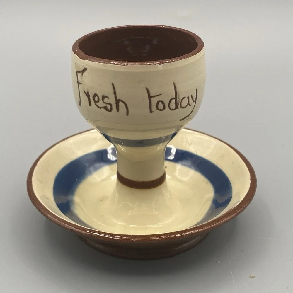 Watcombe Torquay Pottery England Motto Ware Egg Cup Base plus‎ Small Open Bowl
